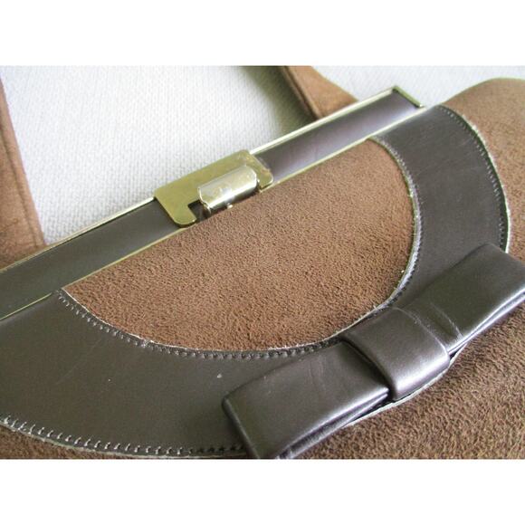 Vintage 1970s Brown Suede Leather Life Stride Purse - Picture 3 of 10